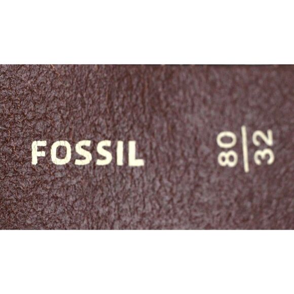 Fossil SADDLE BROWN GENUINE LEATHER 1.5"Wd DRESS CASUAL MEN'S BELT Sz 32/80 (B10 - Picture 7 of 11